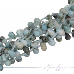 Larimar Drop Faceted 9x6mm (Wire of 40 cm)