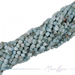 Larimar Pebbles Square Smooth 5-7mm (Wire of 40 cm)