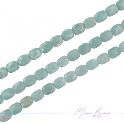 Amazonite Rectangular Faceted Light 8x10mm (Wire of 40 cm)