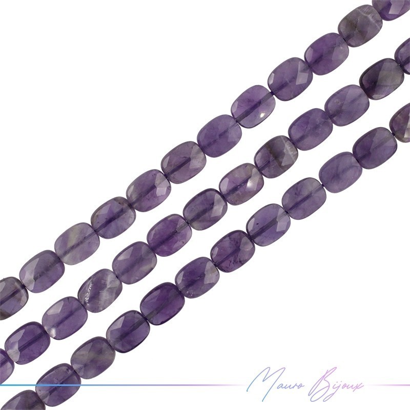Ametista Rettangolo Sfacettata 8x10mm (Filo di 40 cm)