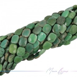 Chrysoprase Rectangular Faceted 8x10mm (Wire of 40 cm)