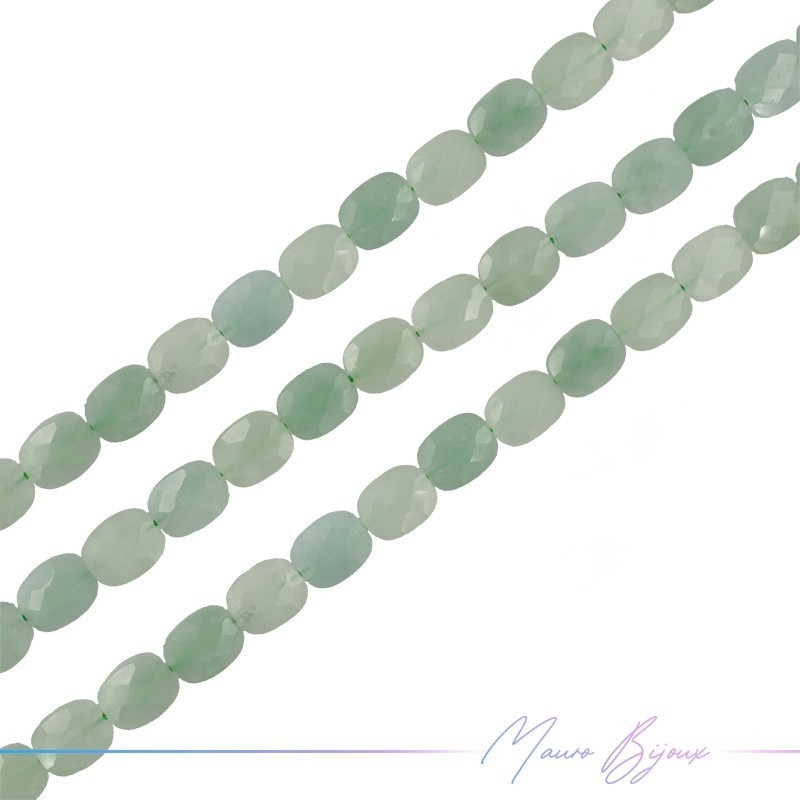 Giada Verde Rettangolo Sfacettata 8x10mm (Filo di 40 cm)