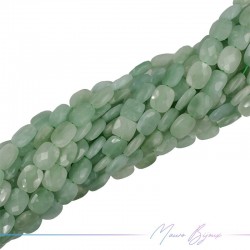 Green Jade Rectangular Faceted 8x10mm (Wire of 40 cm)