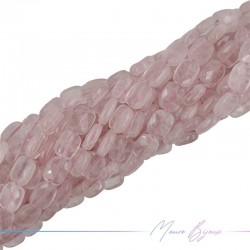 Quarzo Rosa Rettangolo Sfacettata 8x10mm (Filo di 40 cm)