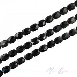 Black Onyx Rectangular Faceted 8x10mm (Wire of 40 cm)