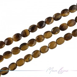 Tiger Eye Oval Faceted 8x10mm (Wire of 40 cm)
