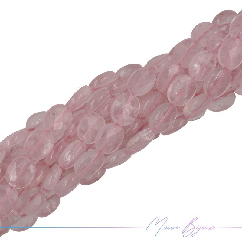 Rose Quartz Oval Faceted 8x10mm (Wire of 40 cm)