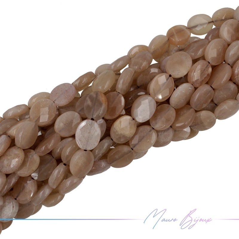 Pietra del Sole Ovale Sfacettata 8x10mm (Filo di 40 cm)