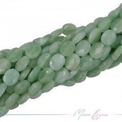 Green Jade Oval Faceted 8x10mm (Wire of 40 cm)