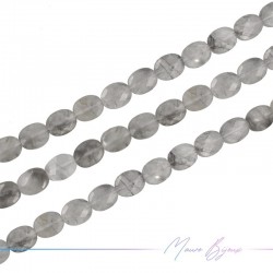Gray Quartz Oval Faceted 8x10mm (Wire of 40 cm)