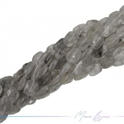 Gray Quartz Rectangular Faceted 8x10mm (Wire of 40 cm)