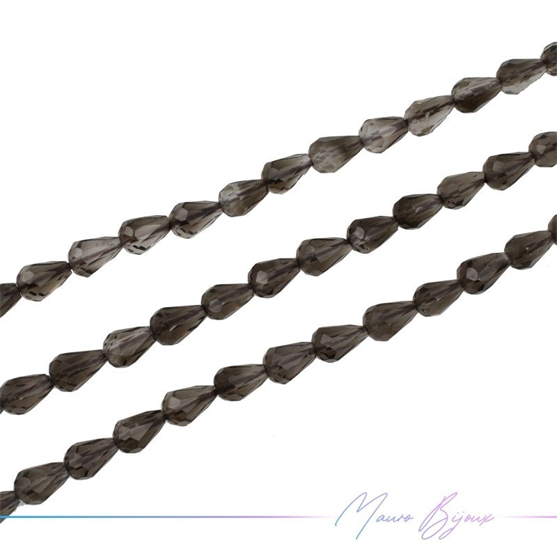 Quarzo Fume Goccia Sfacettata 8x5mm (Filo di 40 cm)