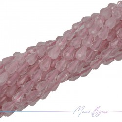 Rose Quartz Drop Faceted 8x5mm (Wire of 40 cm)