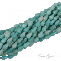 Amazzonite Goccia Sfacettata 8x5mm (Filo di 40 cm)
