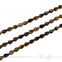 Tiger Eye Drop Faceted 8x5mm (Wire of 40 cm)