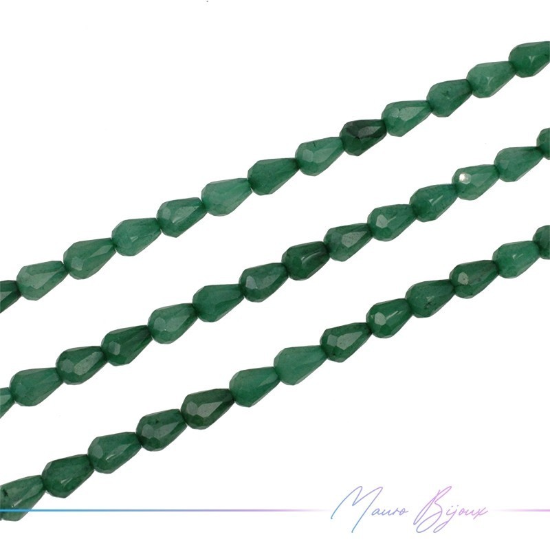 Avventurina Goccia Sfacettata 8x5mm (Filo di 40 cm)