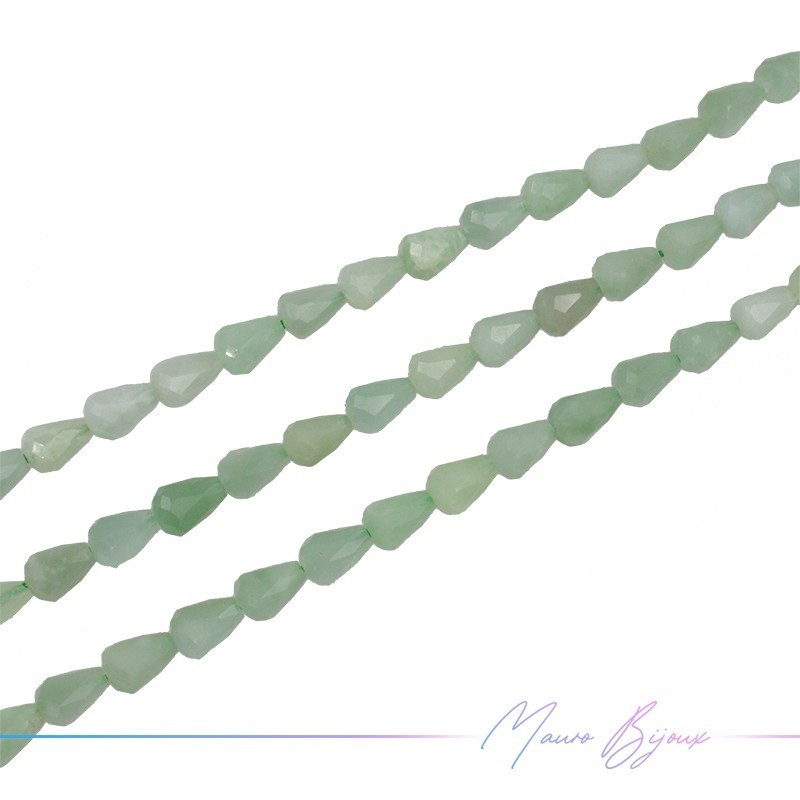 Giada Verde Goccia Sfacettata 8x5mm (Filo di 40 cm)