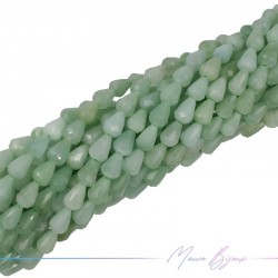 Green Jade Drop Faceted 8x5mm (Wire of 40 cm)
