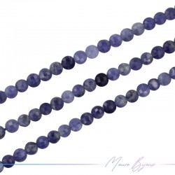 Sodalite Round Flat Faceted 6mm (Wire of 40 cm)