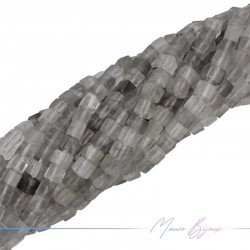 Gray Quartz Cube 4mm (Thread of 40 cm)