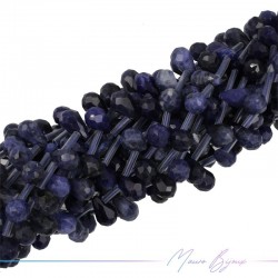 Sodalite Drop Faceted 9x6mm (Thread of 40 cm)