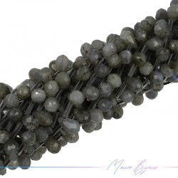 Labradorite Drop Faceted 9x6mm (Thread of 40 cm)