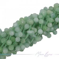 Green Jade Drop Faceted 9x6mm (Thread of 40 cm)
