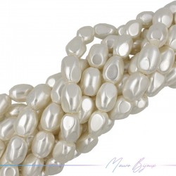 Thread of Majorcan Pearls Cream Oval Irregular 20x15mm (Thread of 40 cm)