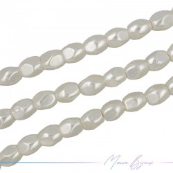 Thread of Majorcan Pearls Cream Oval Irregular 15x12mm (Thread of 40 cm)