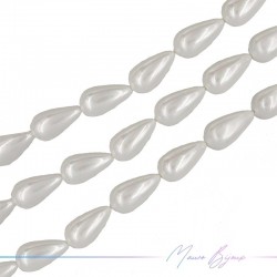 Perle Artificiale Bianca Goccia 30x15mm (Filo di 40 cm)