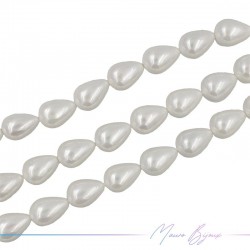 Perle Artificiale Bianca Goccia 25x19mm (Filo di 40 cm)