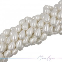 Perle Artificiale Bianca Goccia 25x19mm (Filo di 40 cm)