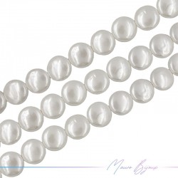 Artificial Pearls White Flat Round 20mm (Thread of 40 cm)
