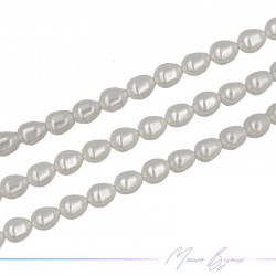 Perle Artificiale Bianca Goccia Irregolare 14.5x11.5mm (Filo di 40 cm)