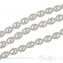 Artificial Pearls White Oval 13x18mm (Thread of 40 cm)