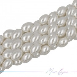 Perle Artificiale Bianca Ovale 13x18mm (Filo di 40 cm)