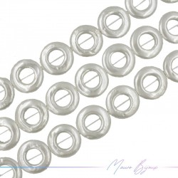 Artificial Pearls Cream Rondella 30mm (Thread of 40 cm)