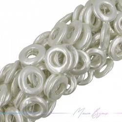 Artificial Pearls Cream Rondella 30mm (Thread of 40 cm)