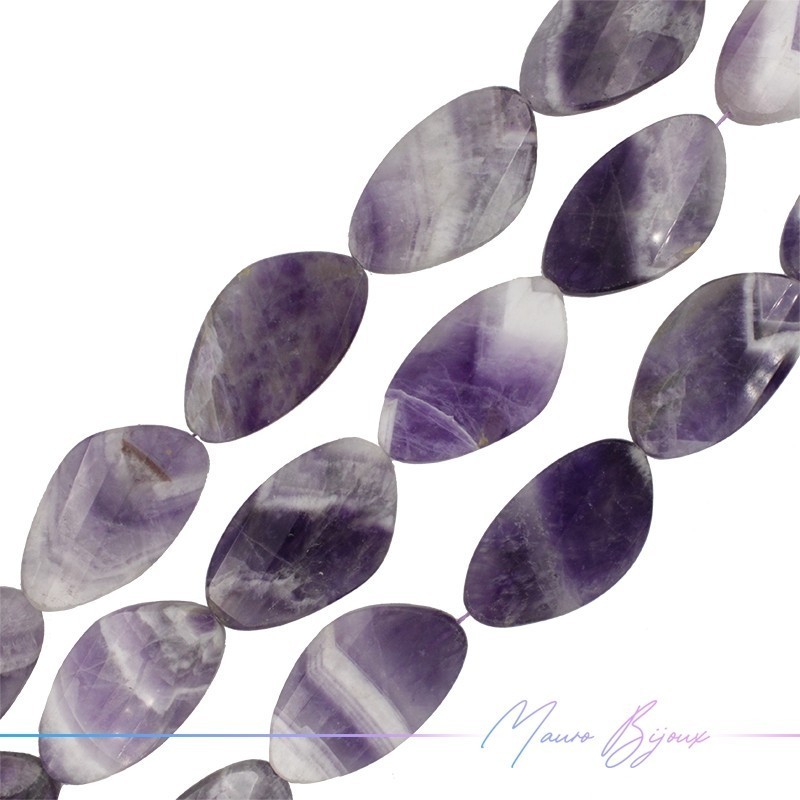 Diaspro Viola Forma Rombo Irregolare Piatta Sfacettato 51x30mm (Filo di 40 cm)