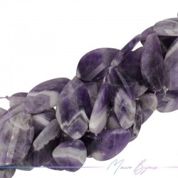 Purple Jasper Faceted Flat Rhombus Shape Irregular 51x30mm (Thread of 40 cm)