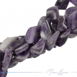 Purple Jasper Faceted Flat Rhombus Shape 35x24.5mm (Thread of 40 cm)