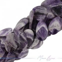 Diaspro Viola Forma Ovale Piatta Sfacettato 45.5x30mm (Filo di 40 cm)