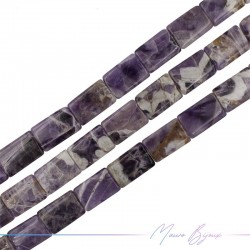 Purple Jasper Flat Rectangular Shape 25x18mm (Thread of 40 cm)
