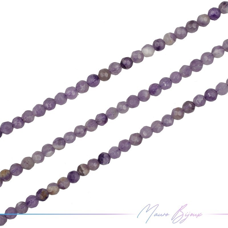 Purple Jasper Faceted Sphere Shape (Thread of 40 cm)