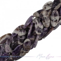 Purple Jasper Flat Oval Shape 45x25mm (Thread of 40 cm)