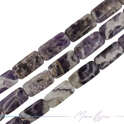 Purple Jasper Flat Rectangular Shape 27x18mm (Thread of 40 cm)