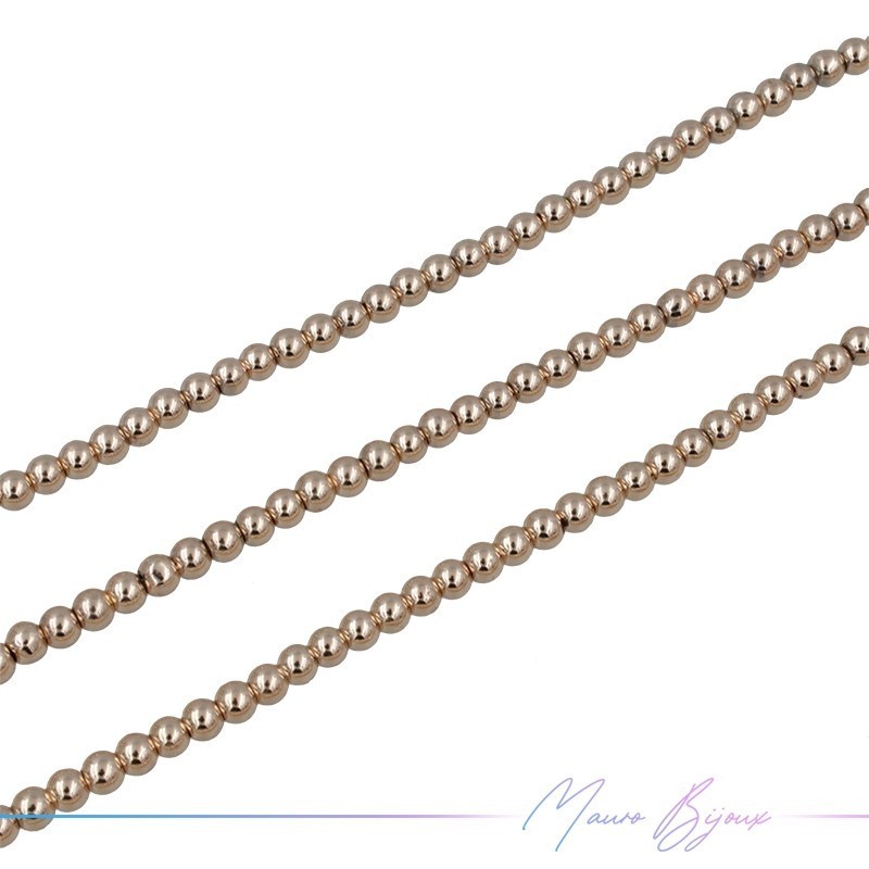 Ematite Oro Rosa Sfera Liscio (Filo di 40 cm)