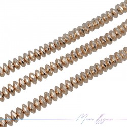 Rose Gold Hematite Faceted Rondella (Thread of 40 cm)