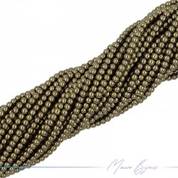 Light Gold Hematite Smooth Sphere (Thread of 40 cm)