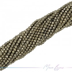 Ematite Dorato Chiaro Sfera Sfacettato (Filo di 40 cm)